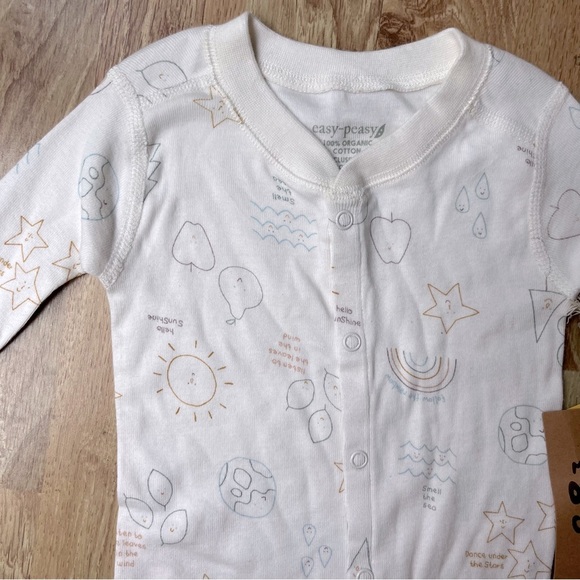NWT Easy Peasy 100% Organic Cotton Onesie 12 Months - Picture 4 of 6